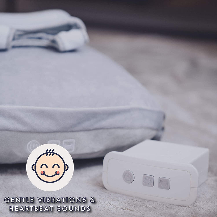 Babocush Newborn Comfort Cushion with Gentle Vibration and Heartbeat Sound, Helps Prevent Colic, Relieves Gas and Reflux