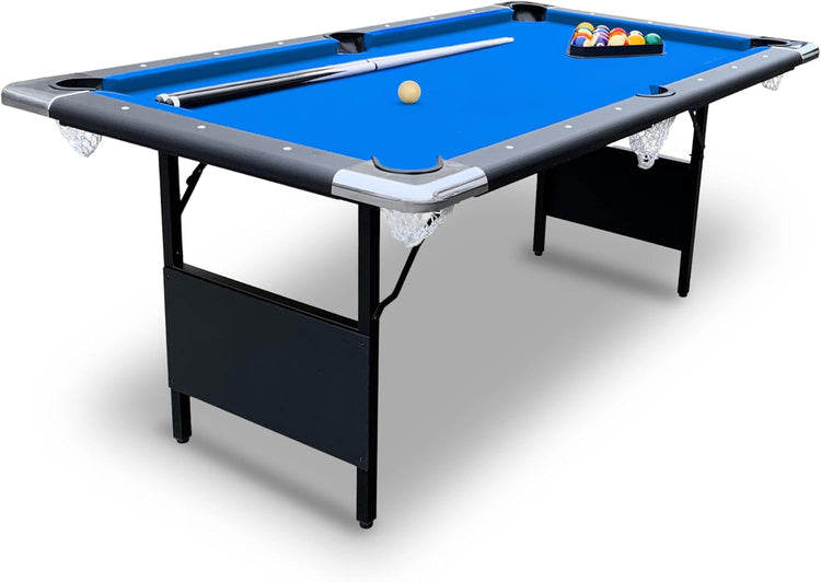 Hathaway Fairmont 6 Ft Portable Pool Table, Adults Folding Billiards Tables for Game Room with Easy Foldable Storage