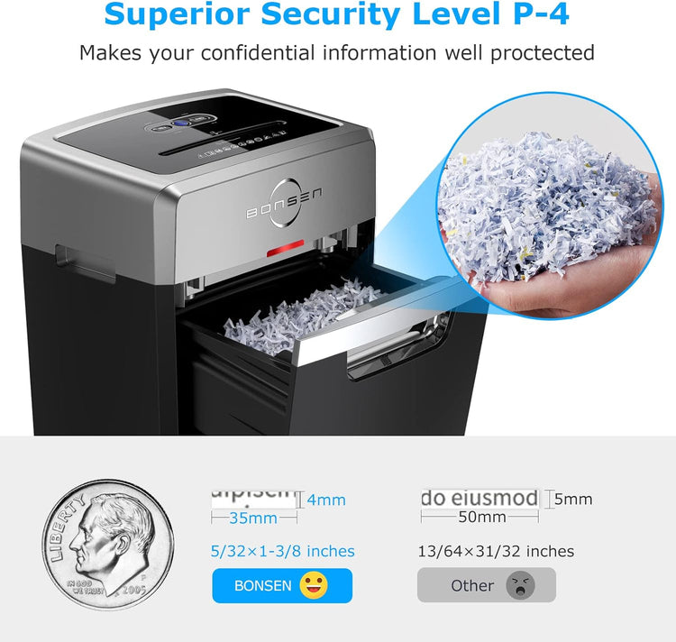 Heavy Duty Paper Shredder, 24-Sheet Cross-Cut Shredder, 40-Min Continuous Running Time, Commercial Grade Shredder for Office, 9-Gallon Big Basket