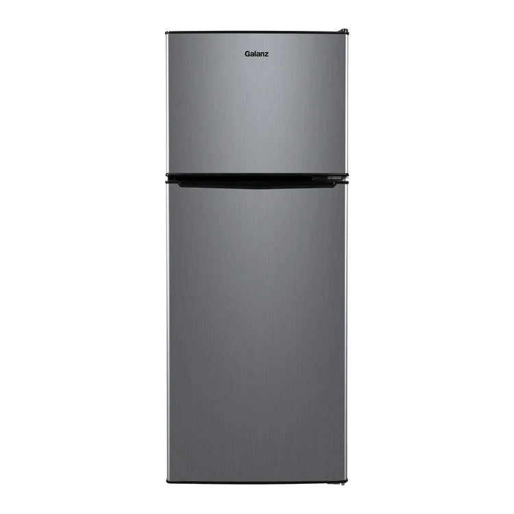 Galanz 4.6. Cu. Ft. Two Door Mini Refrigerator with Freezer, Stainless Steel