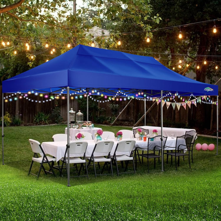 Cobizi 10x20 Heavy Duty Pop up Canopy Tent with 6 Sidewalls Easy up Commercial Outdoor Canopy Wedding Party Tents