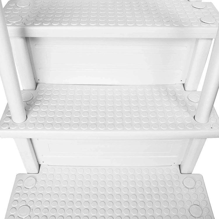 Select Anti-Slip in-Pool Steps, Gray, for Above Ground Swimming Pools, Can Mount to Decks 48" to 54" H, Safety Stairs Capacity up to 300 Lbs