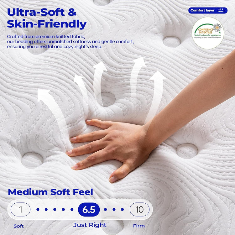 King Size 14-Inch Hybrid Mattress - Medium Firm Support