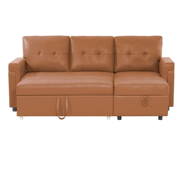 Reversible Sectional Sofa with Pull-Out Sleeper Bed, Hidden Storage Chaise, Durable Legs