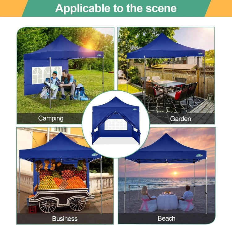 Cobizi 10x20 Heavy Duty Pop up Canopy Tent with 6 Sidewalls Easy up Commercial Outdoor Canopy Wedding Party Tents