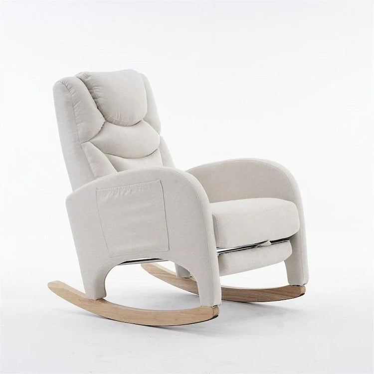 Ergonomic Fabric Nursery Rocking Chair with Adjustable Footrest