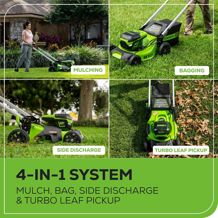 60V 21" Cordless (Self-Propelled) Lawn Mower, 2 X 4.0Ah Batteries and Dual Port Rapid Charger
