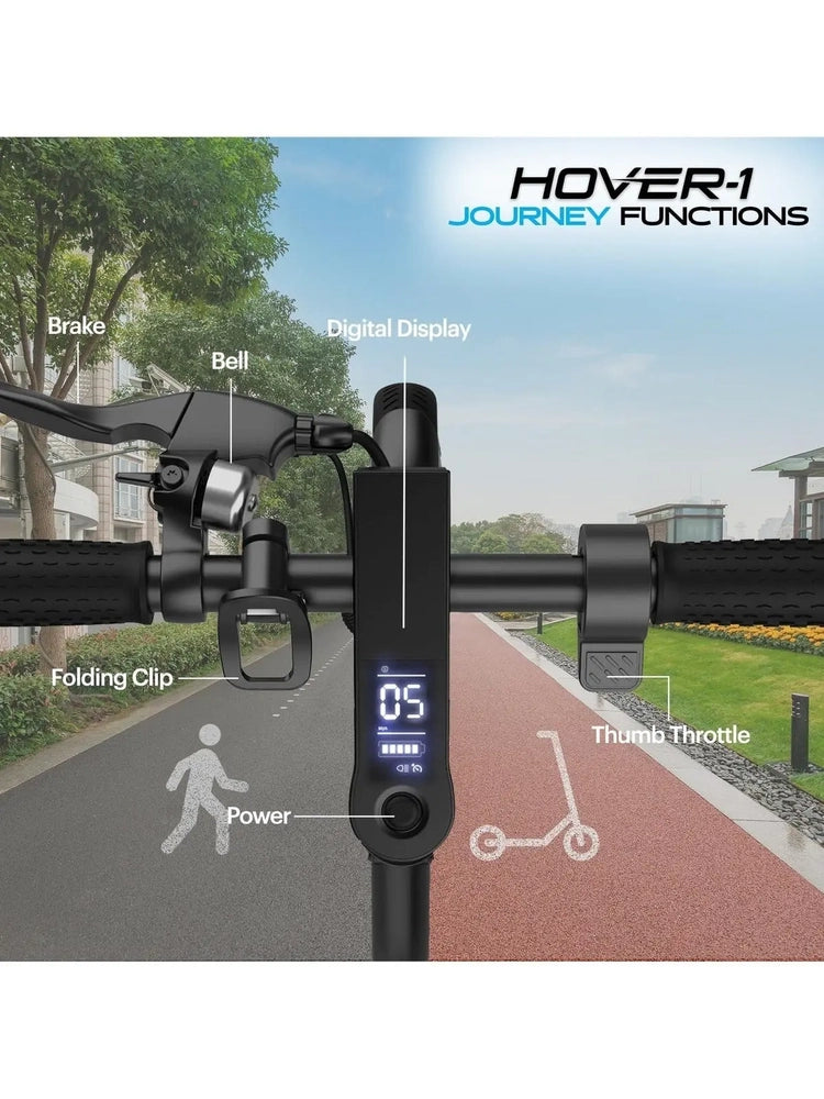 Hover-1 Journey Electric Scooter 14MPH, 16 Mile Range, 5HR Charge, LCD Display, 8.5 Inch High-Grip Tires, 220LB Max Weight, Cert. & - Safe for Kids