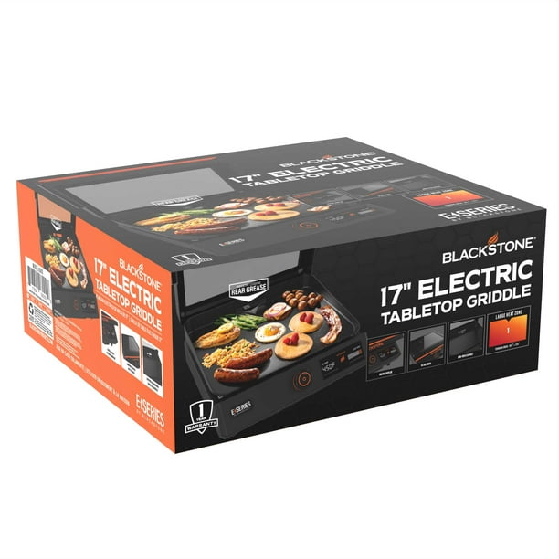 Blackstone E-Series 17" Electric Tabletop Griddle with Hood, Black