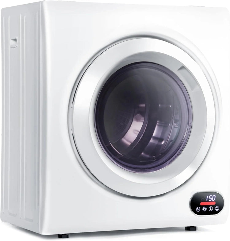 Compact Laundry Dryer, 3.5 Cu. Ft. Front Load Stainless Steel Clothes Dryers with Exhaust Pipe, 1500W
