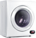 Compact Laundry Dryer, 3.5 Cu. Ft. Front Load Stainless Steel Clothes Dryers with Exhaust Pipe, 1500W