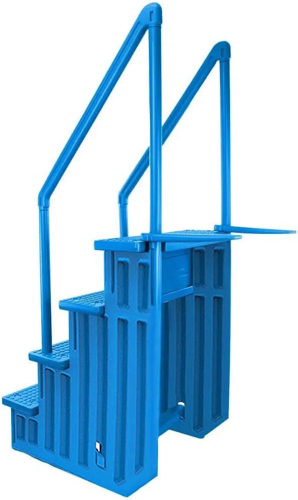 Select Anti-Slip in-Pool Steps, Gray, for Above Ground Swimming Pools, Can Mount to Decks 48" to 54" H, Safety Stairs Capacity up to 300 Lbs