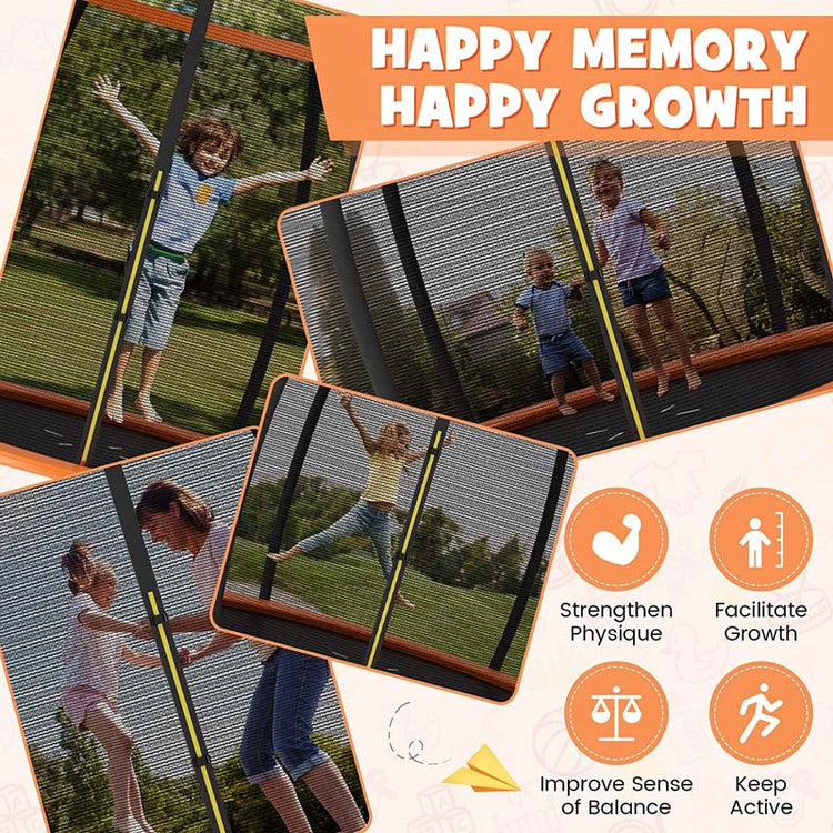 8/10/12FT Astm Approved Outdoor Large Recreational Trampoline with Ladder & Enclosure Net Safety Pad