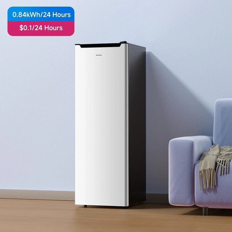 Bangson Upright Freezer, 7.0 Cu. Ft. Stand up Freezer, Convertible Upright Freezer/Refrigerator, Single Door for Kitchen, Garage, Office, Apartment