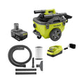 One+ 18V Cordless 6 Gal. Wet/Dry Vacuum Kit with 4.0 Ah Battery, Charger and Vacuum Accessories P770KN