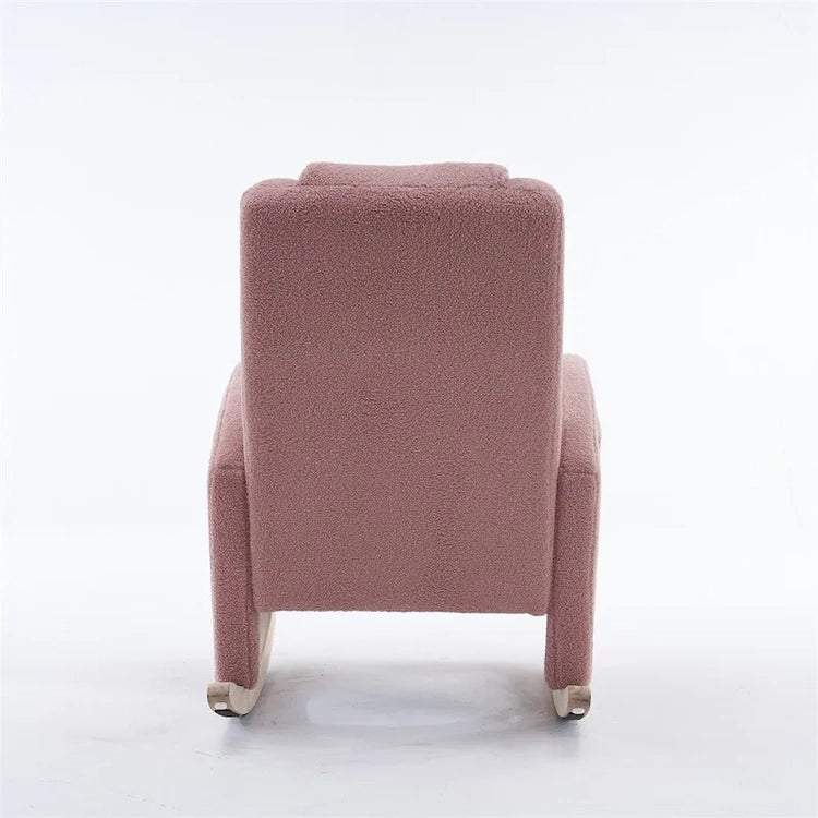 Ergonomic Fabric Nursery Rocking Chair with Adjustable Footrest