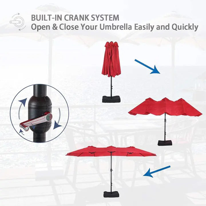 8 Pieces Patio Dining Set with Umbrella, Outdoor Furniture Set with 6 Sling Dining Swivel Chairs