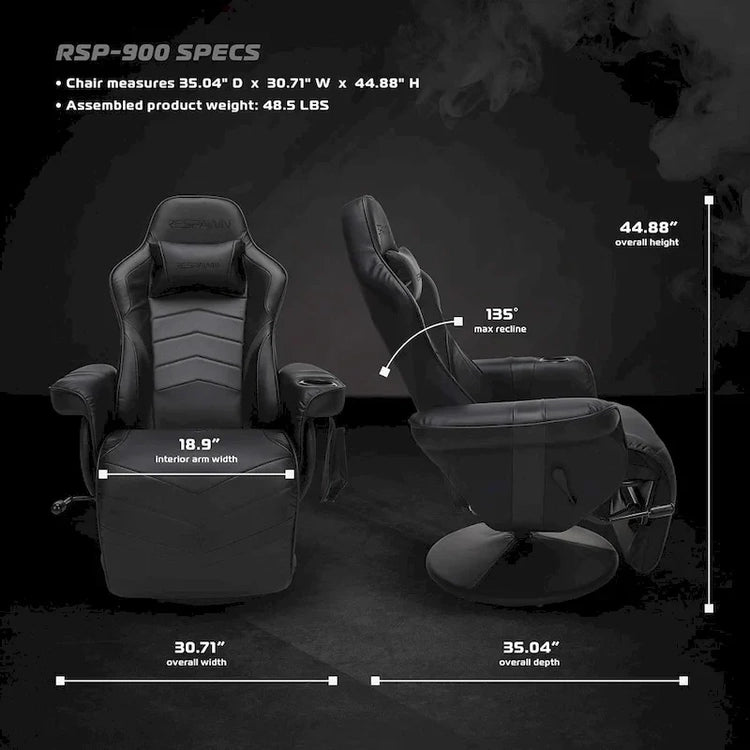 Gaming Recliner - Reclining Chair with Footrest