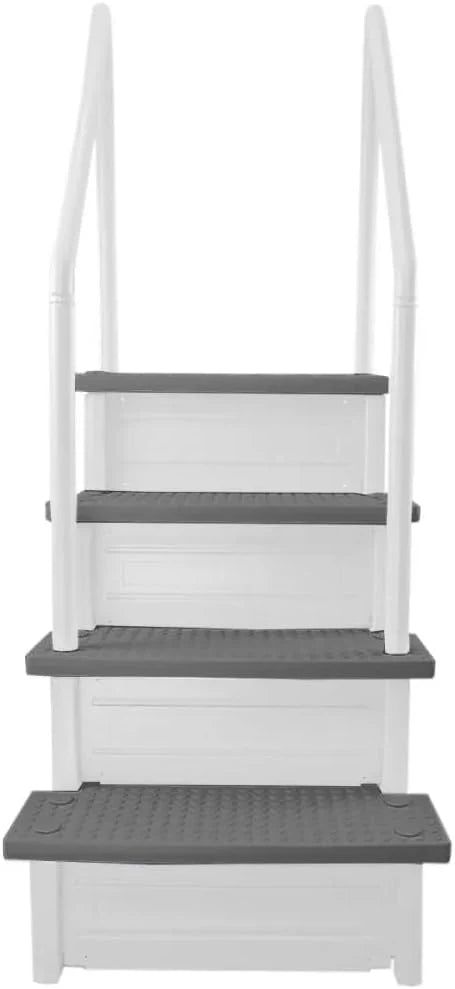 Select Anti-Slip in-Pool Steps, Gray, for Above Ground Swimming Pools, Can Mount to Decks 48" to 54" H, Safety Stairs Capacity up to 300 Lbs