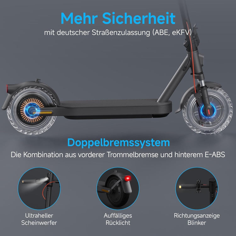 Xiaomi E-Scooter with German Road Legal (Max 20 Km/H, up to 70 Km Range & 25 Percent Incline, Pneumatic Tyres, Dual Brakes, Display, Aluminium Body