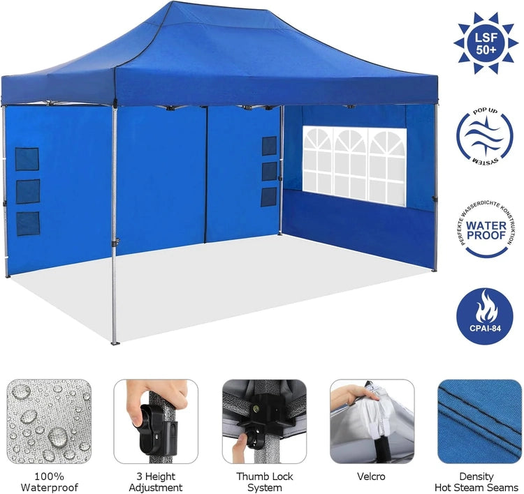 Cobizi 10x20 Heavy Duty Pop up Canopy Tent with 6 Sidewalls Easy up Commercial Outdoor Canopy Wedding Party Tents