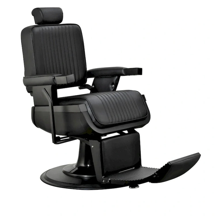 Jaxson Heavy Duty Barber Chair Reclining Hydraulic Barbershop Chair, Black Frame