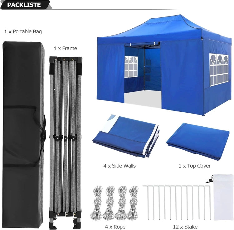 Cobizi 10x20 Heavy Duty Pop up Canopy Tent with 6 Sidewalls Easy up Commercial Outdoor Canopy Wedding Party Tents