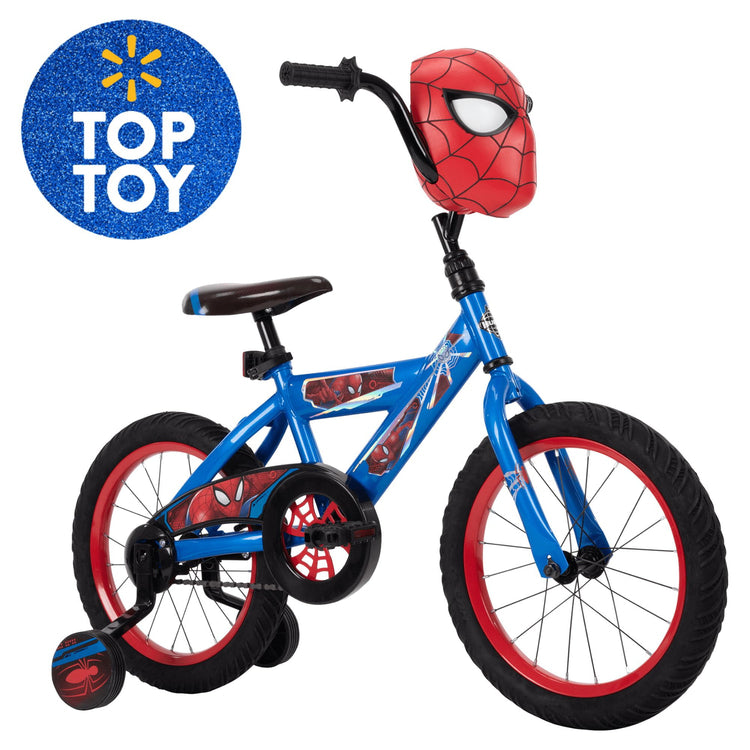 Huffy Marvel Spider-Man Kids Bike, 16'' Wheels, Ages 3+, Training Wheels, Steel Frame, Coaster Brake