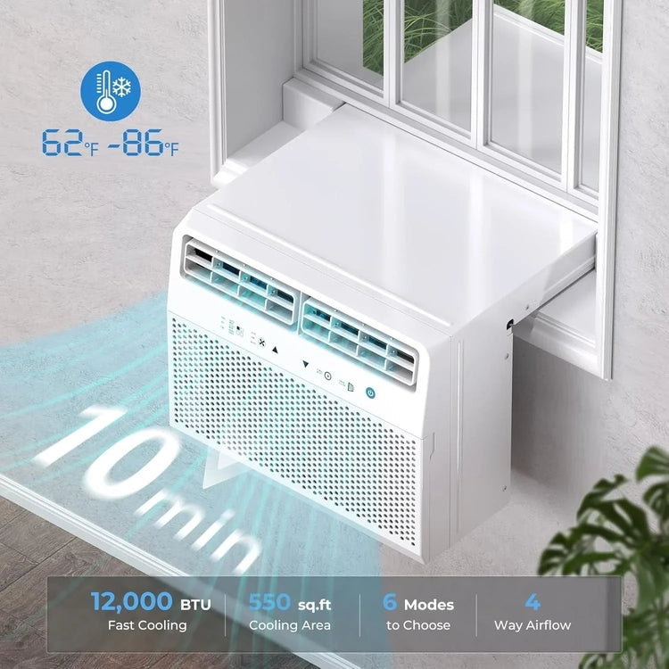 Antarctic Star U-Shaped Air Conditioner Window 12000BTU Window Air Conditioner Cools