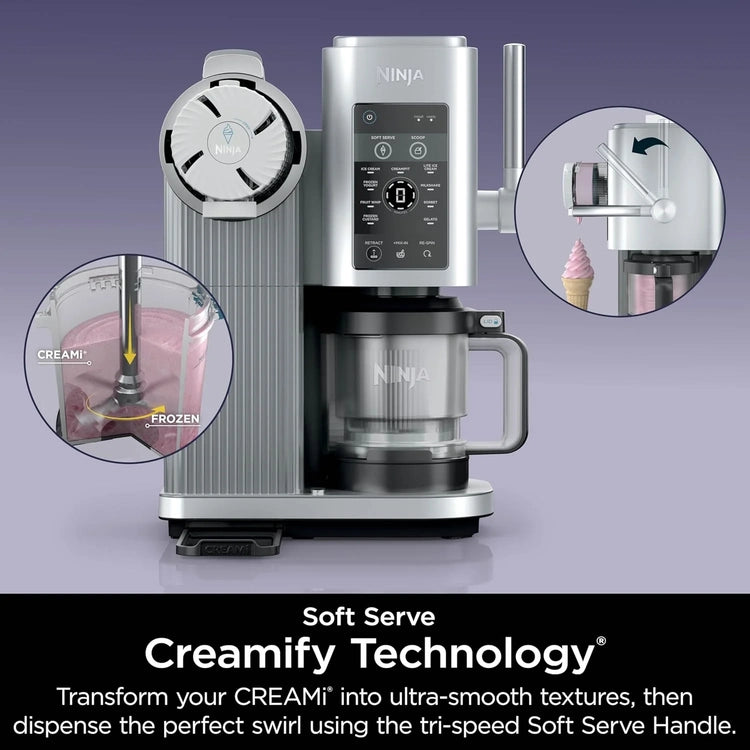 Swirl by Creami Ice Cream and Soft Serve Maker, Sorbet, Milkshake, Frozen Yogurt, Low Calories Program & More, 13-in-1, Soft Serve Handle