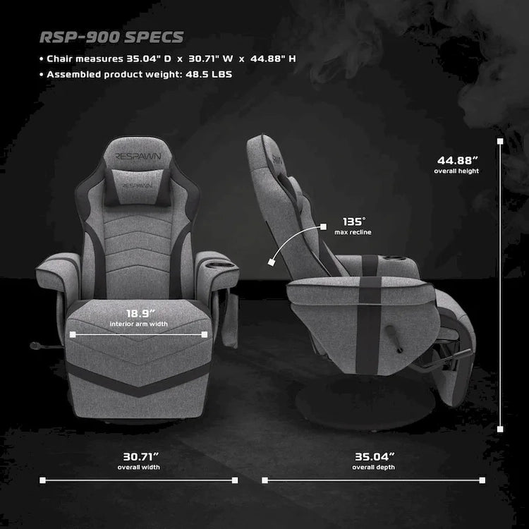 Gaming Recliner - Reclining Chair with Footrest