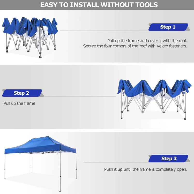 Cobizi 10x20 Heavy Duty Pop up Canopy Tent with 6 Sidewalls Easy up Commercial Outdoor Canopy Wedding Party Tents