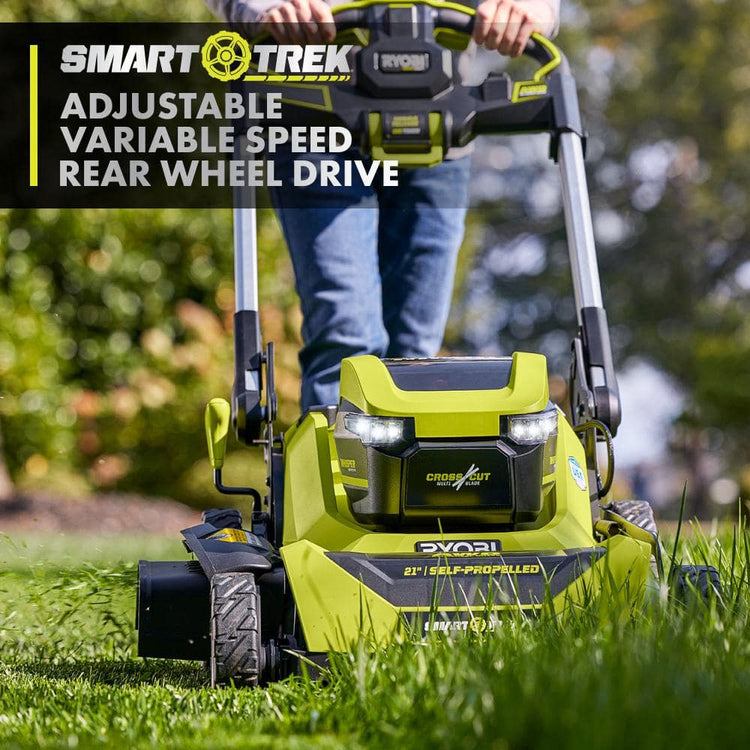 Ryobi 40V HP Brushless 21-in Self-Propelled Awd Lawn Mower - Whisper Series - Includes (2) 6.0Ah Batteries and Charger