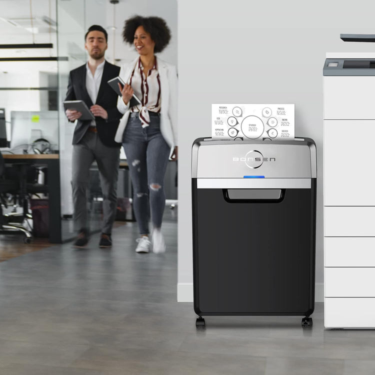 Heavy Duty Paper Shredder, 24-Sheet Cross-Cut Shredder, 40-Min Continuous Running Time, Commercial Grade Shredder for Office, 9-Gallon Big Basket