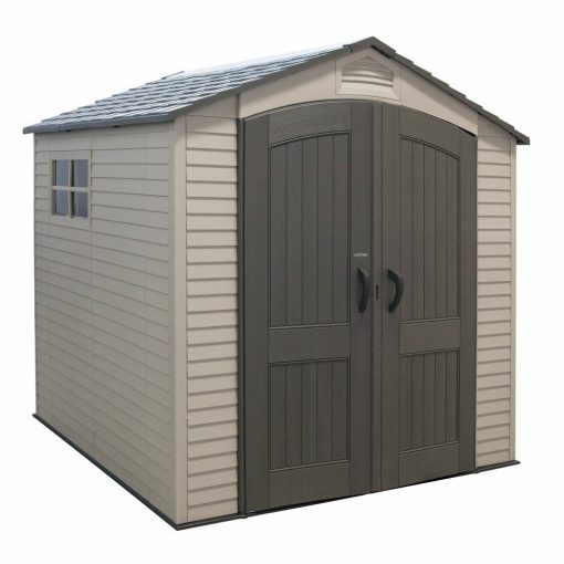 Lifetime 7x7 Ft UV-Protected Plastic Storage Shed with Skylight & Double Doors