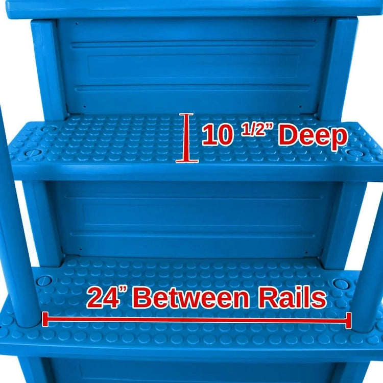 Select Anti-Slip in-Pool Steps, Gray, for Above Ground Swimming Pools, Can Mount to Decks 48" to 54" H, Safety Stairs Capacity up to 300 Lbs