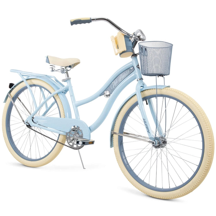 Nel Lusso Classic Cruiser Bike with Fit Frame, Women'S, Light Blue, 26"