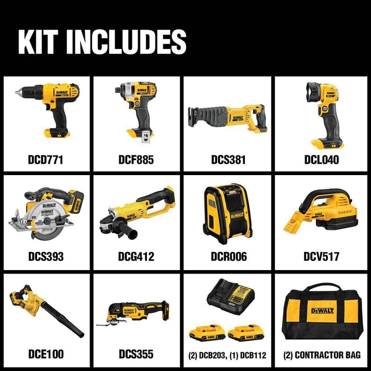 Dewalt 20V Max 10 Tool Combo Kit DCK1020D2