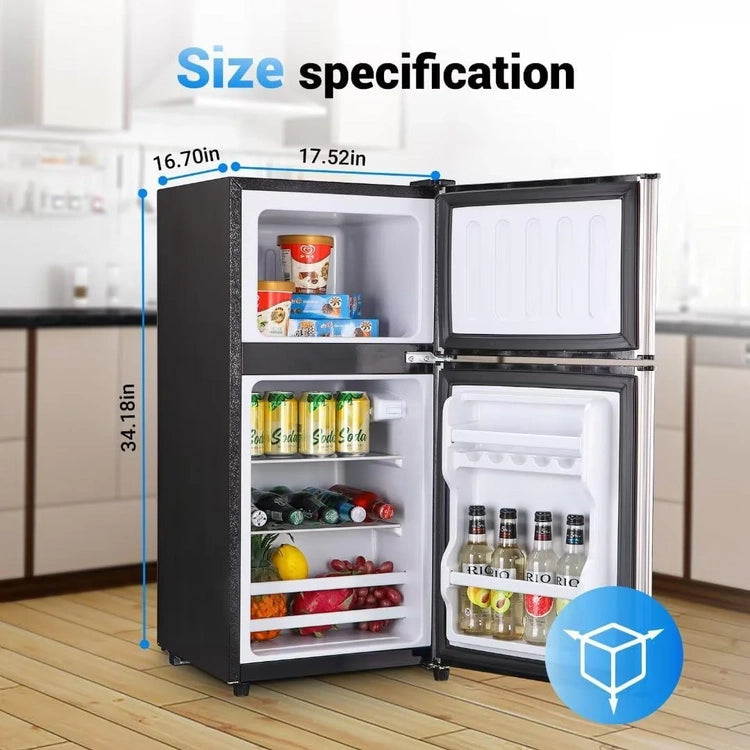 Apartment Size Refrigerator, 3.5 Cu. Ft. Samll Refrigerator with Freezer Suitable for Home and Apartments, Freestanding