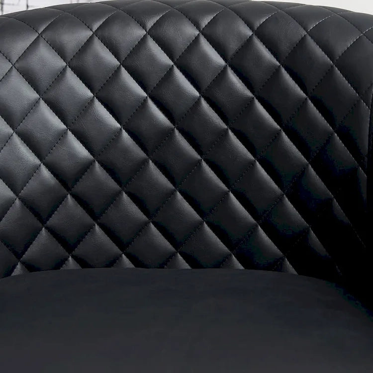 Kinwell 29 Wide Tufted Pu Leather Swivel Barrel Chair