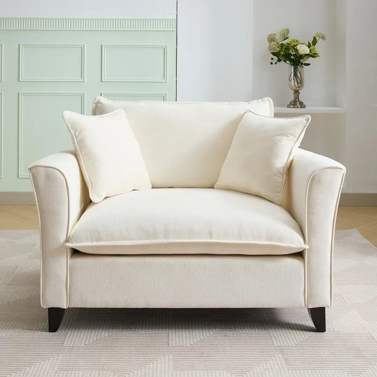 Oversized Chenille Fabric Armchair