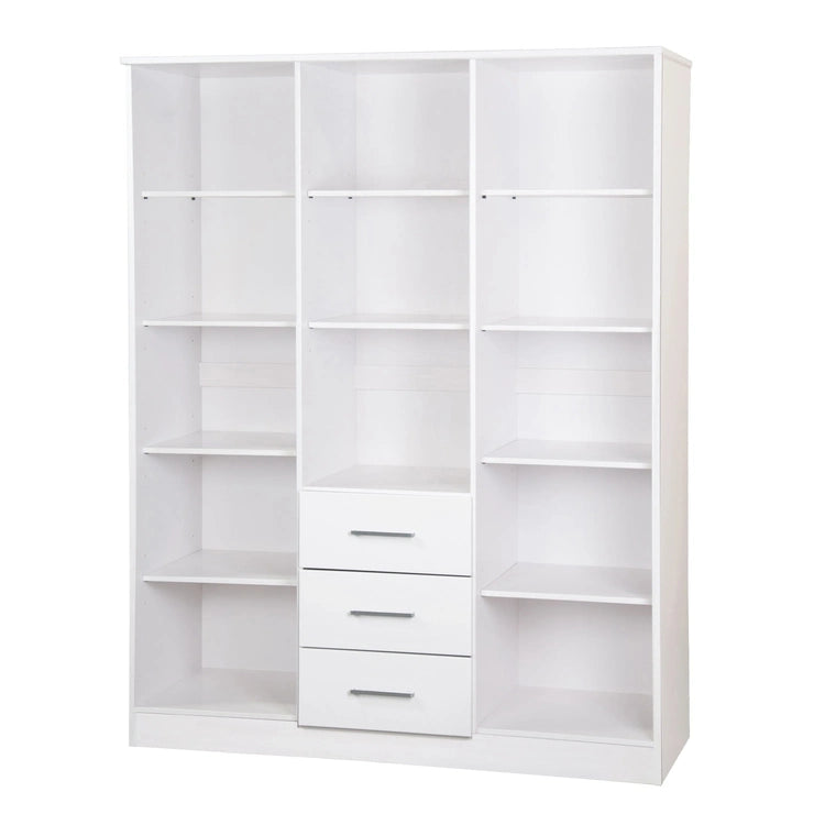 Palace Imports 100% Solid Wood Cosmo 3-Door Wardrobe Armoire with Solid Wood or Mirrored Doors