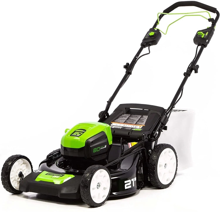 80V Cordless 21'' Self-Propelled Brushless Lawn Mower, Greenworks