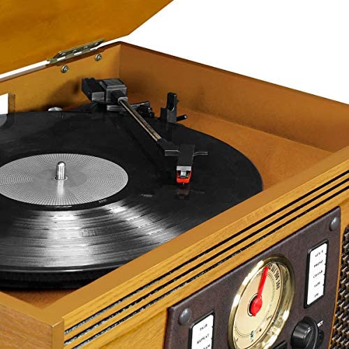 Victrola 8-in-1 Bluetooth Record Player & Multimedia Center, Built-in Stereo Speakers - Turntable, Wireless Music Streaming