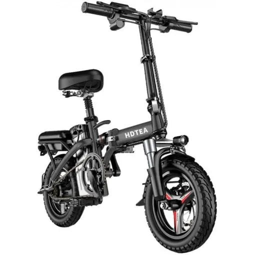 Folding Electric Bike, 250W Electric Bike Suitable for Adults and Teenagers Removable Battery Fat Tire Electric Bike Beach Snow Bicycle, (Black)