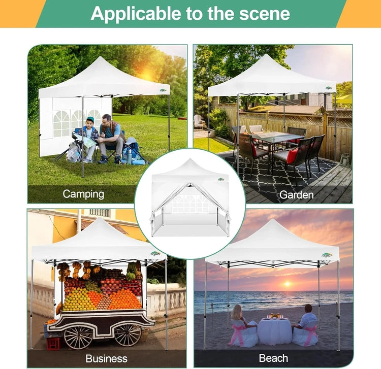 Cobizi 10x20 Heavy Duty Pop up Canopy Tent with 6 Sidewalls Easy up Commercial Outdoor Canopy Wedding Party Tents