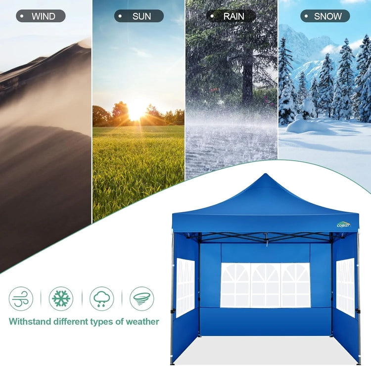Cobizi 10x20 Heavy Duty Pop up Canopy Tent with 6 Sidewalls Easy up Commercial Outdoor Canopy Wedding Party Tents