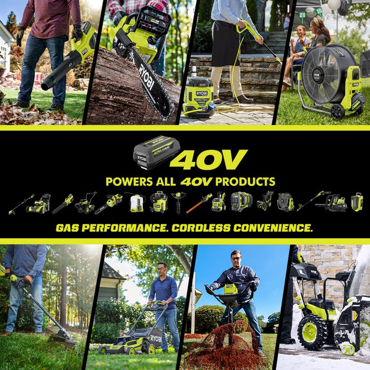 Ryobi 40V HP Brushless 21-in Self-Propelled Awd Lawn Mower - Whisper Series - Includes (2) 6.0Ah Batteries and Charger