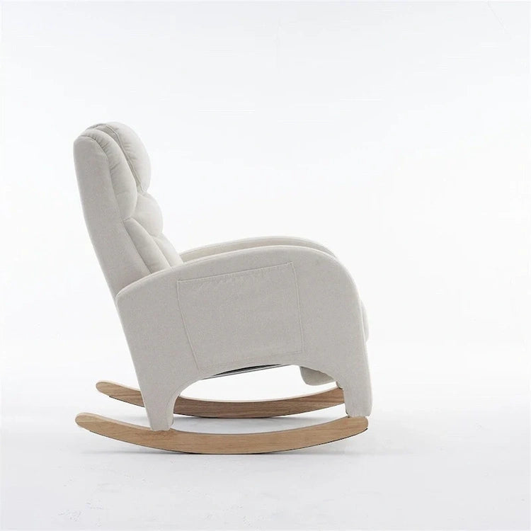 Ergonomic Fabric Nursery Rocking Chair with Adjustable Footrest