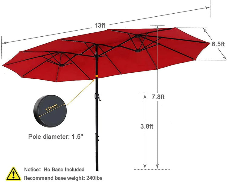 8 Pieces Patio Dining Set with Umbrella, Outdoor Furniture Set with 6 Sling Dining Swivel Chairs
